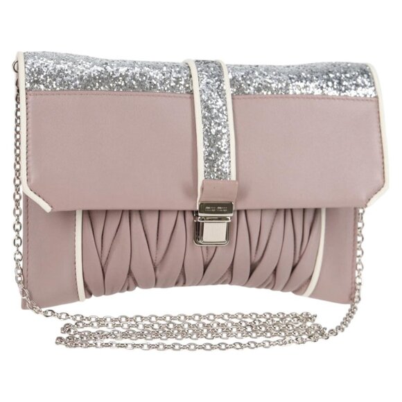 Miu Miu Matelasse Chain Shoulder Bag Leather Beige Silver Auth 118553M - Picture 1 of 16